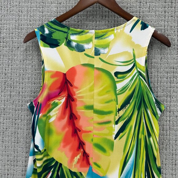 Attitudes By Renee Maxi Dress Womens Size M Multicolor Sleeveless Tropical - Picture 4 of 9